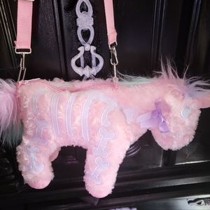 Unicorn skeleton plush bag